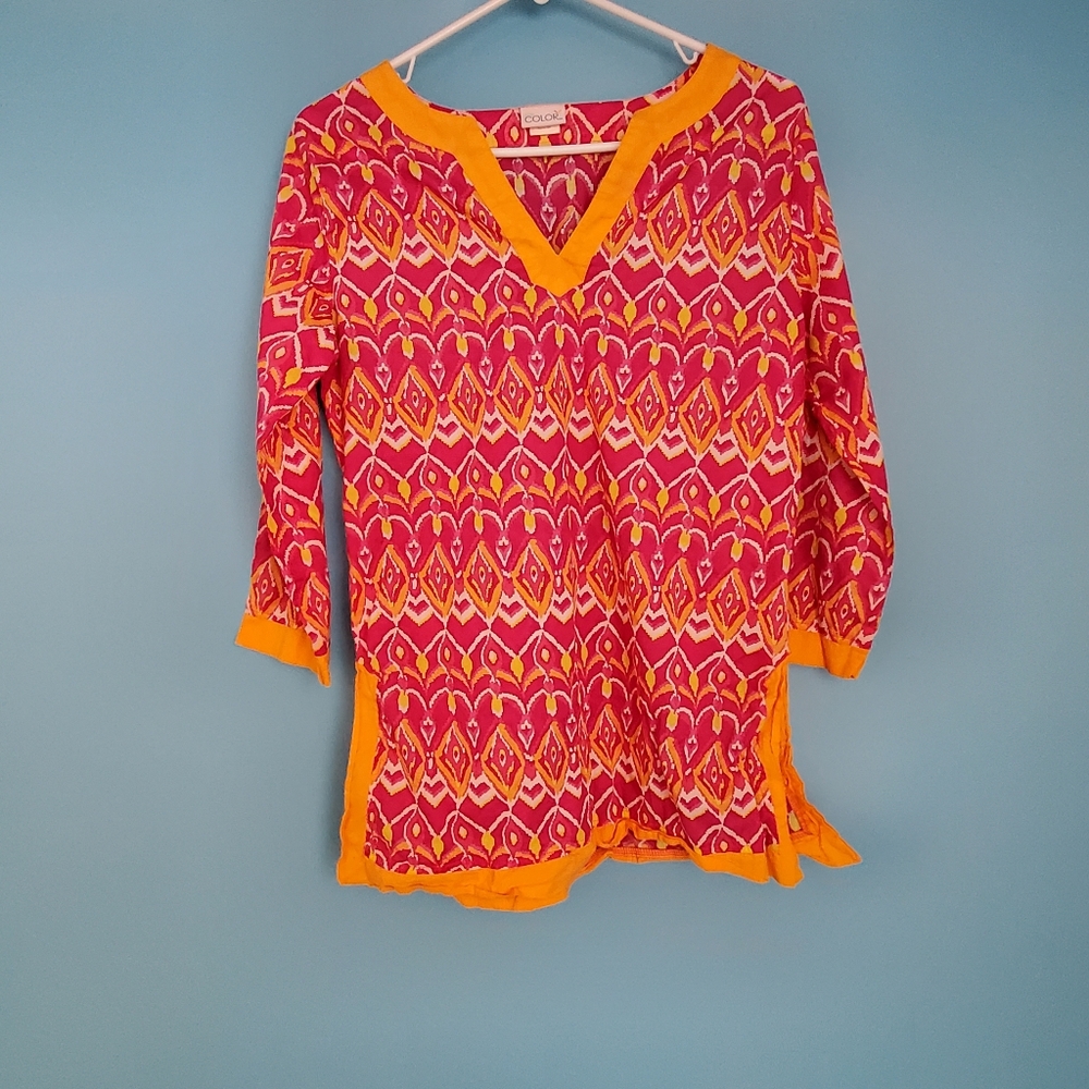 All For Color Cotton Blouse Women's Size Medium